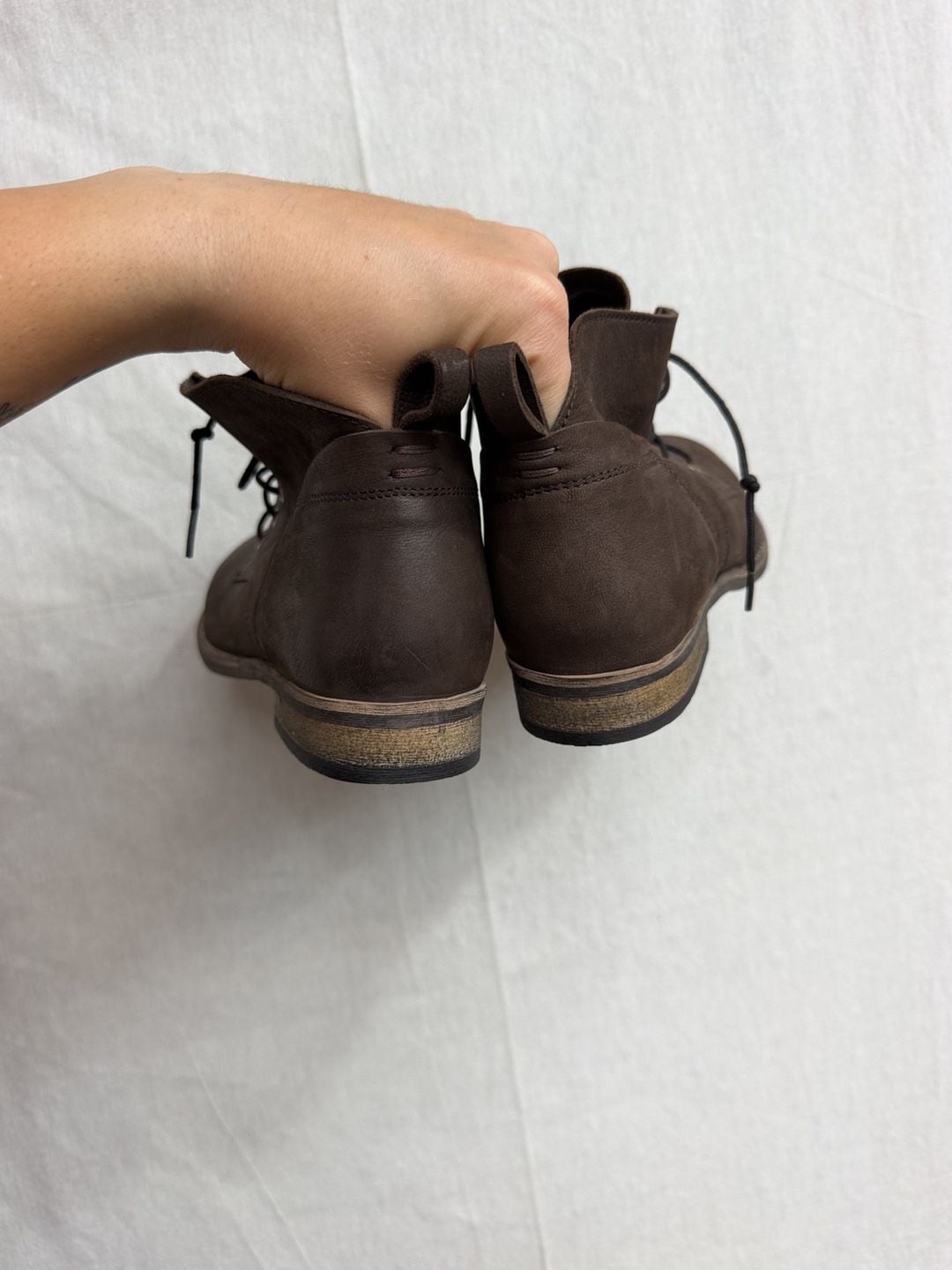 Diba True Ankle Boots Size 10 Brown Leather Lace Up Booties 6
