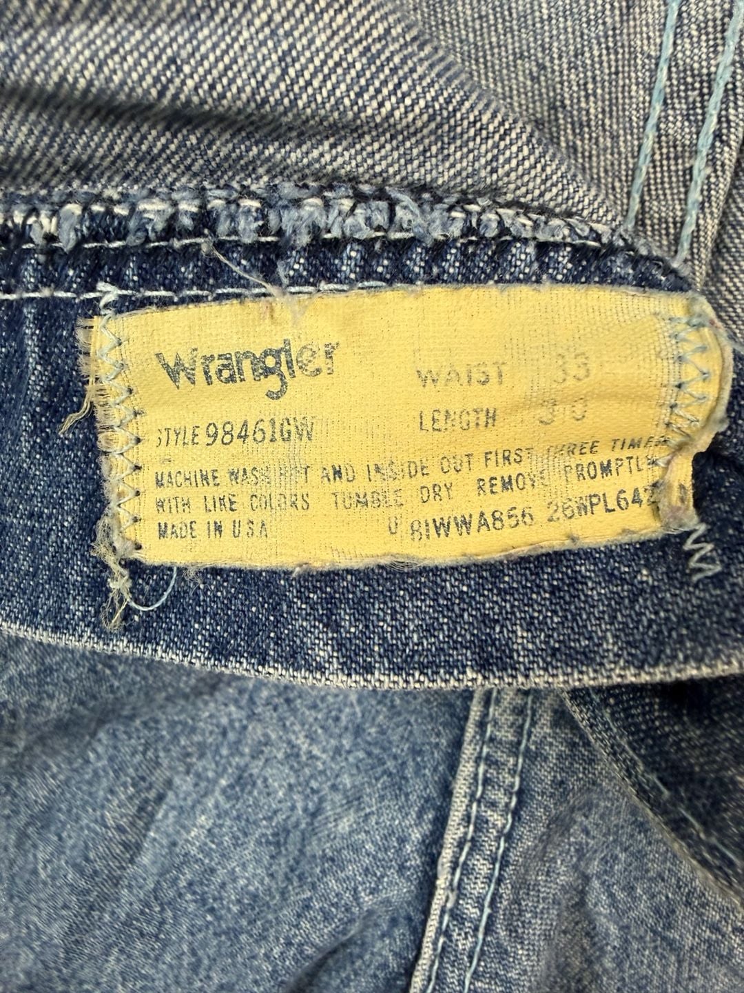 Wrangler 98461GW Vintage Jeans Size 33x30 Blue Made in USA Straight Leg 4