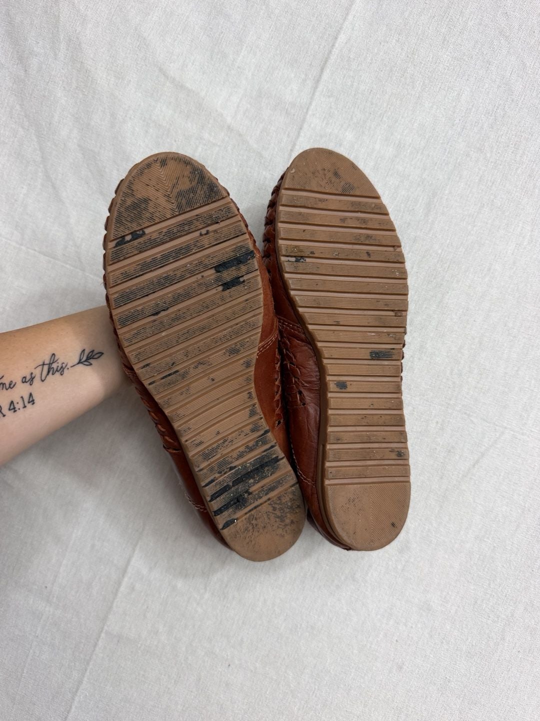 Vintage Tooled Leather Huarache Oxford Shoes Brown 5