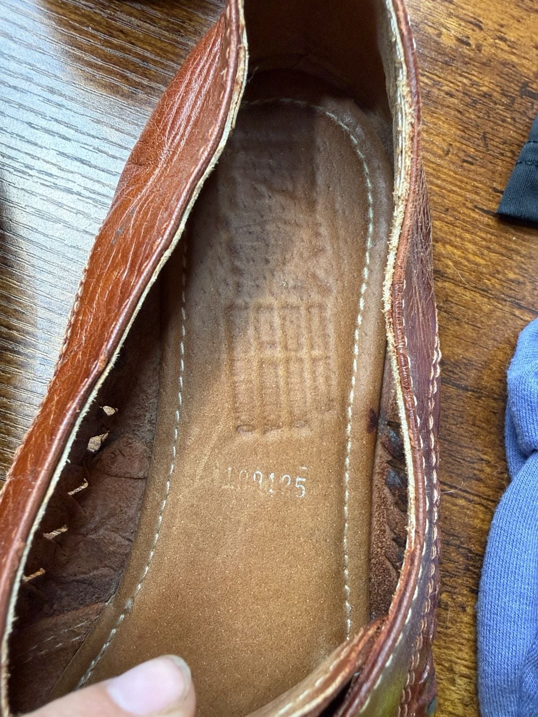 Vintage Tooled Leather Huarache Oxford Shoes Brown 6