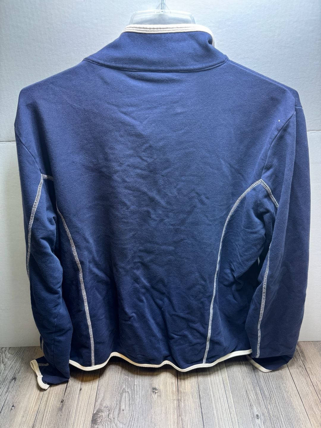 Nike Full Zip Track Jacket Blue Cotton Spandex Wreath Logo Men’s size XL 6