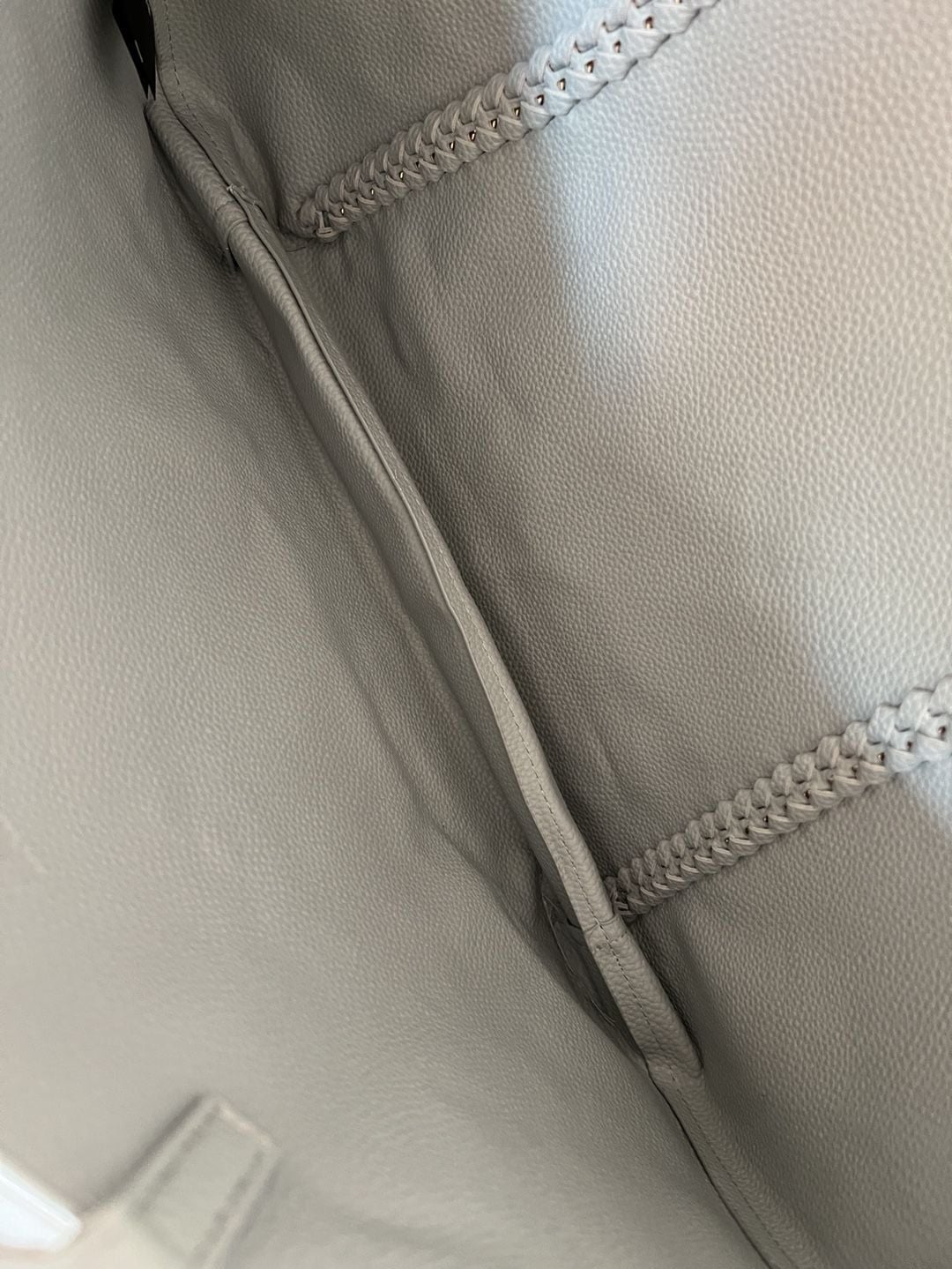 Badgley Mischka Gray Pebbled Leather Chain Tote Bag 8