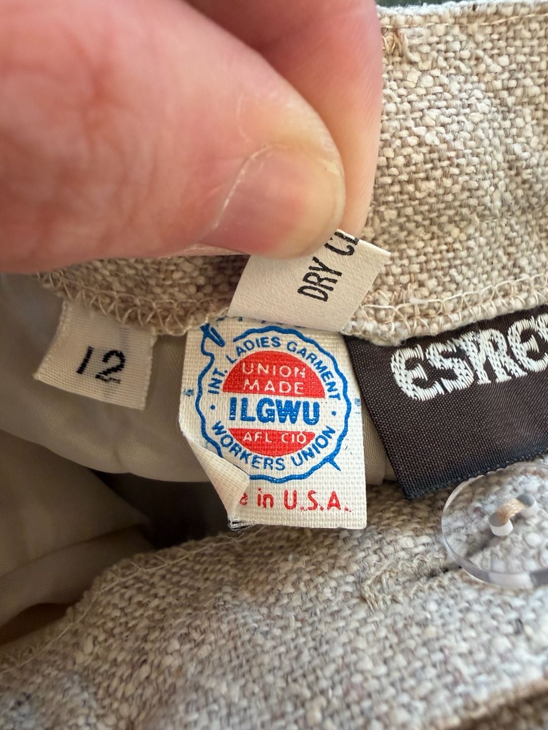 Vintage Espresso 80s Pleated Tweed Trousers Neutral Beige Wool Blend 4