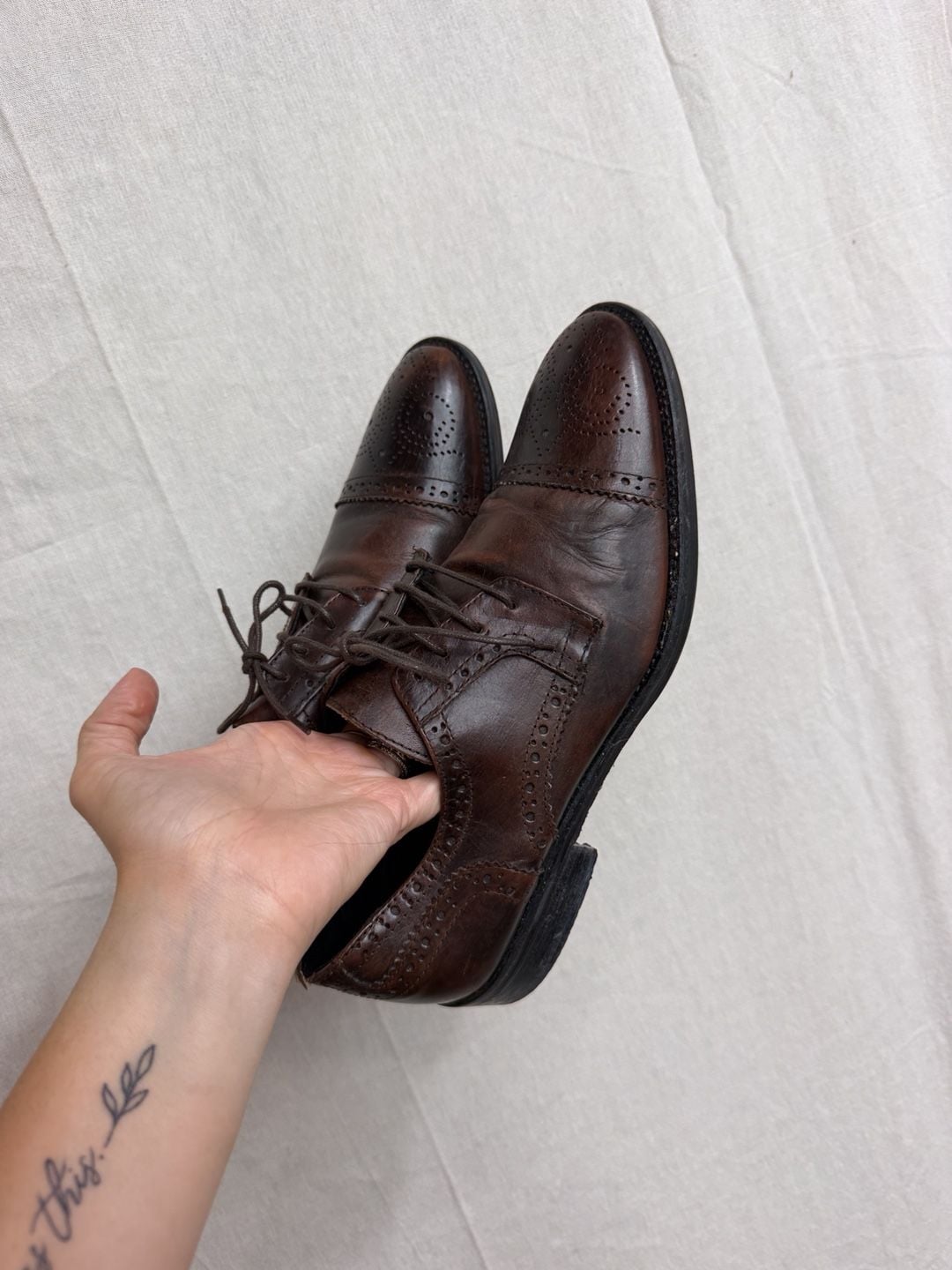 Varese Brown Leather Brogue Oxfords Size 41 2