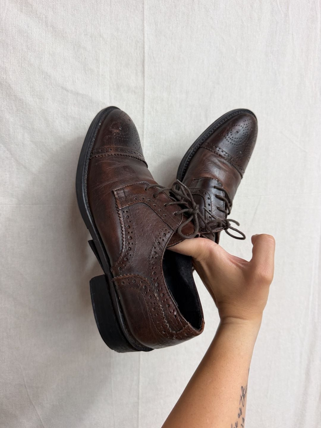 Varese Brown Leather Brogue Oxfords Size 41 3