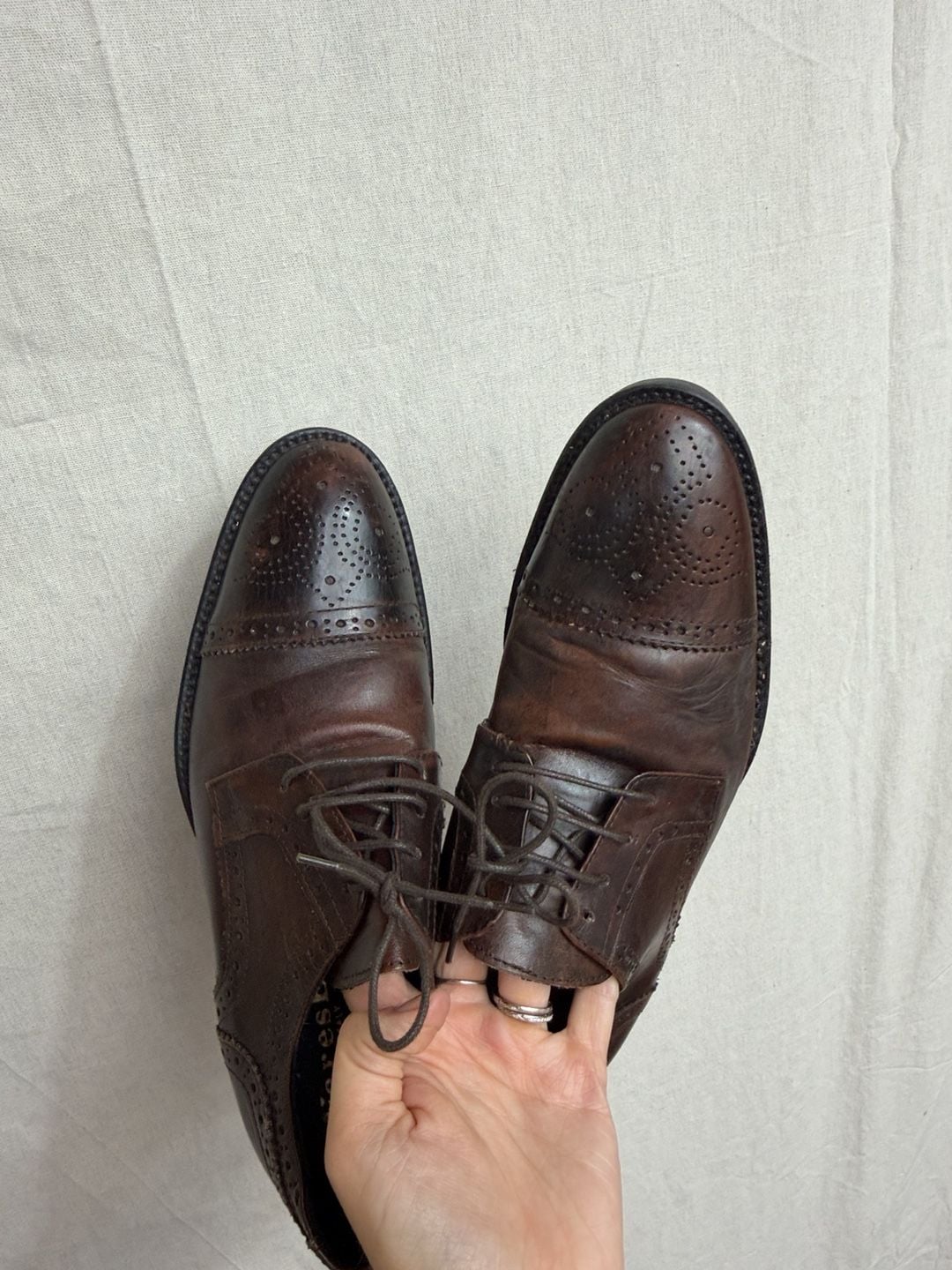 Varese Brown Leather Brogue Oxfords Size 41 4