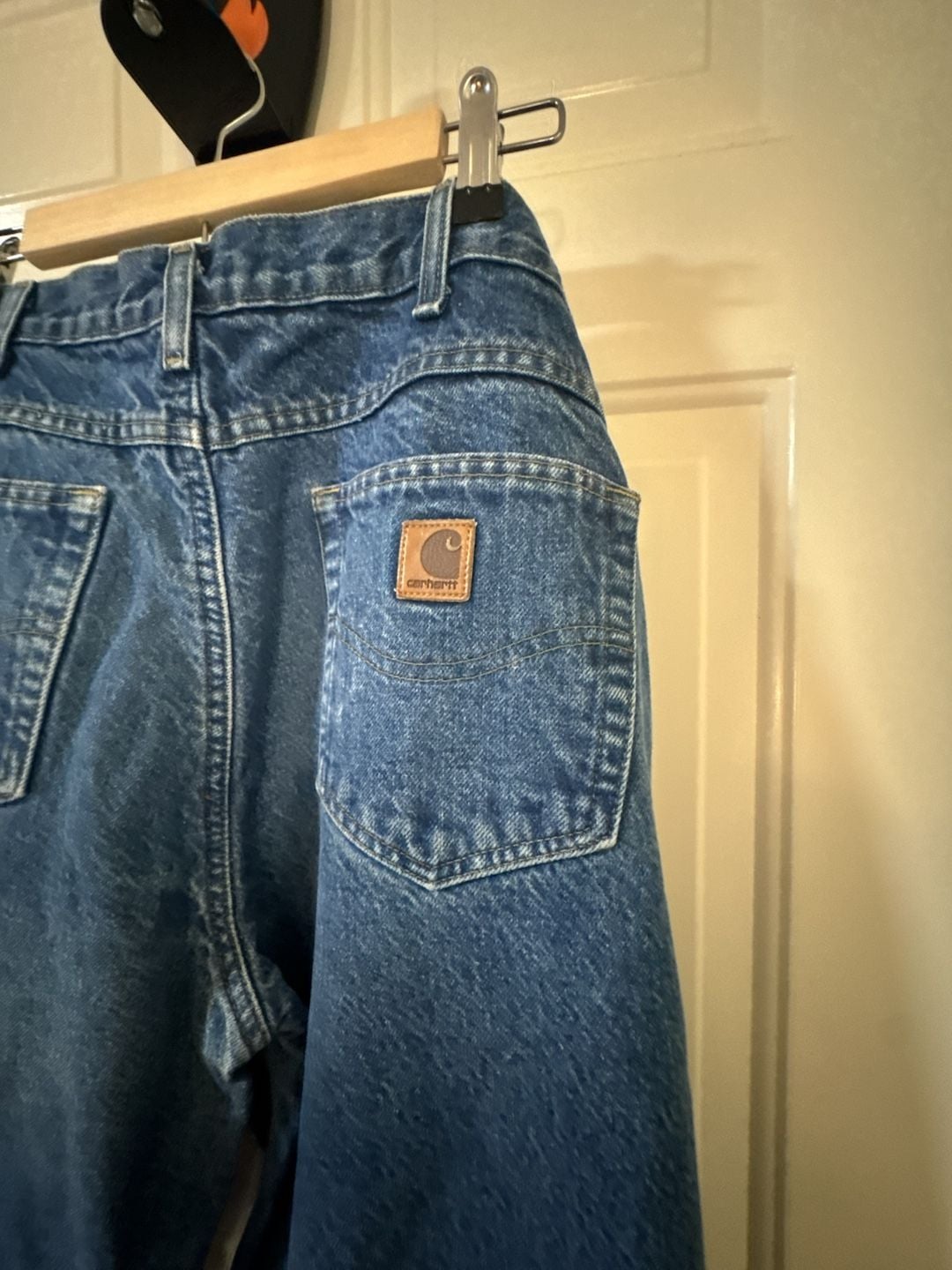 Carhartt Flannel Lined Jeans Size 36 x 32 Blue Denim Relaxed Fit 6