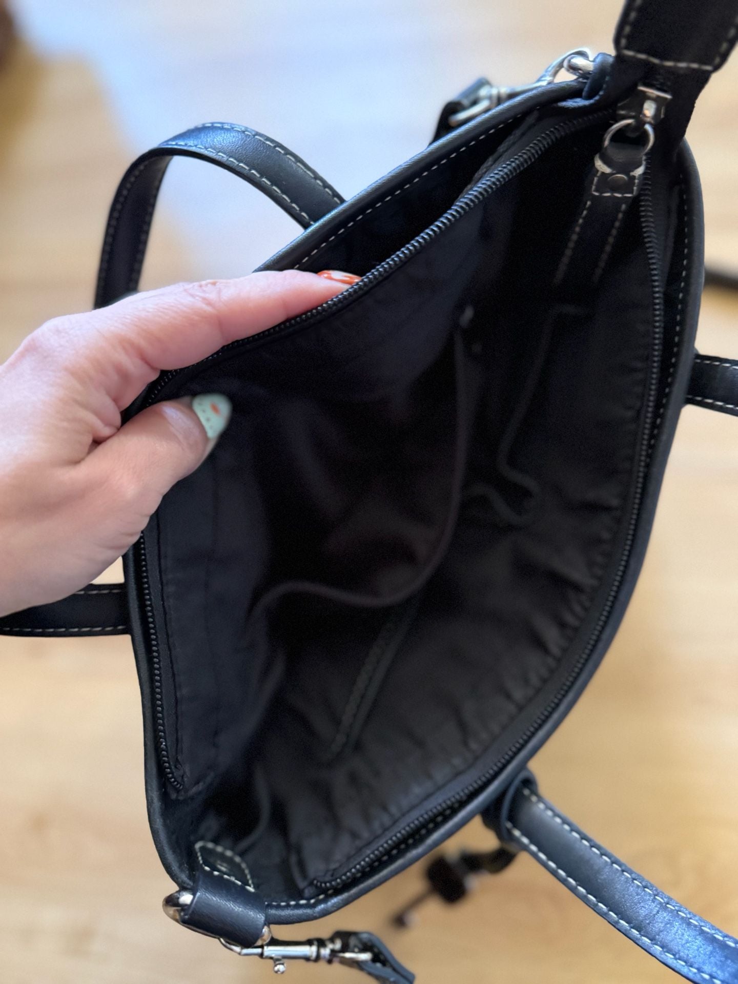 Fossil Jacquard Signature Black Handbag Crossbody Bag 5