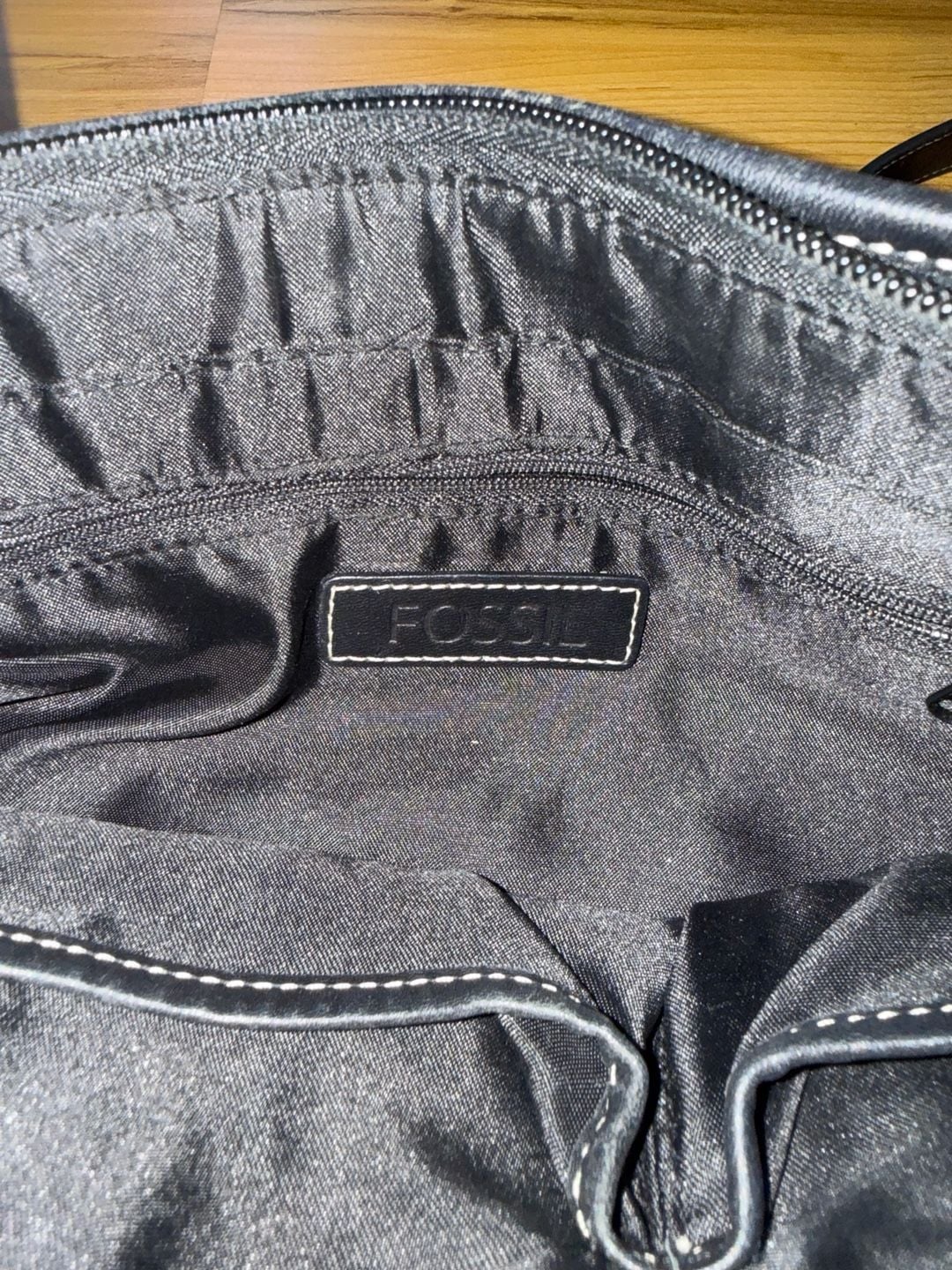 Fossil Jacquard Signature Black Handbag Crossbody Bag 6