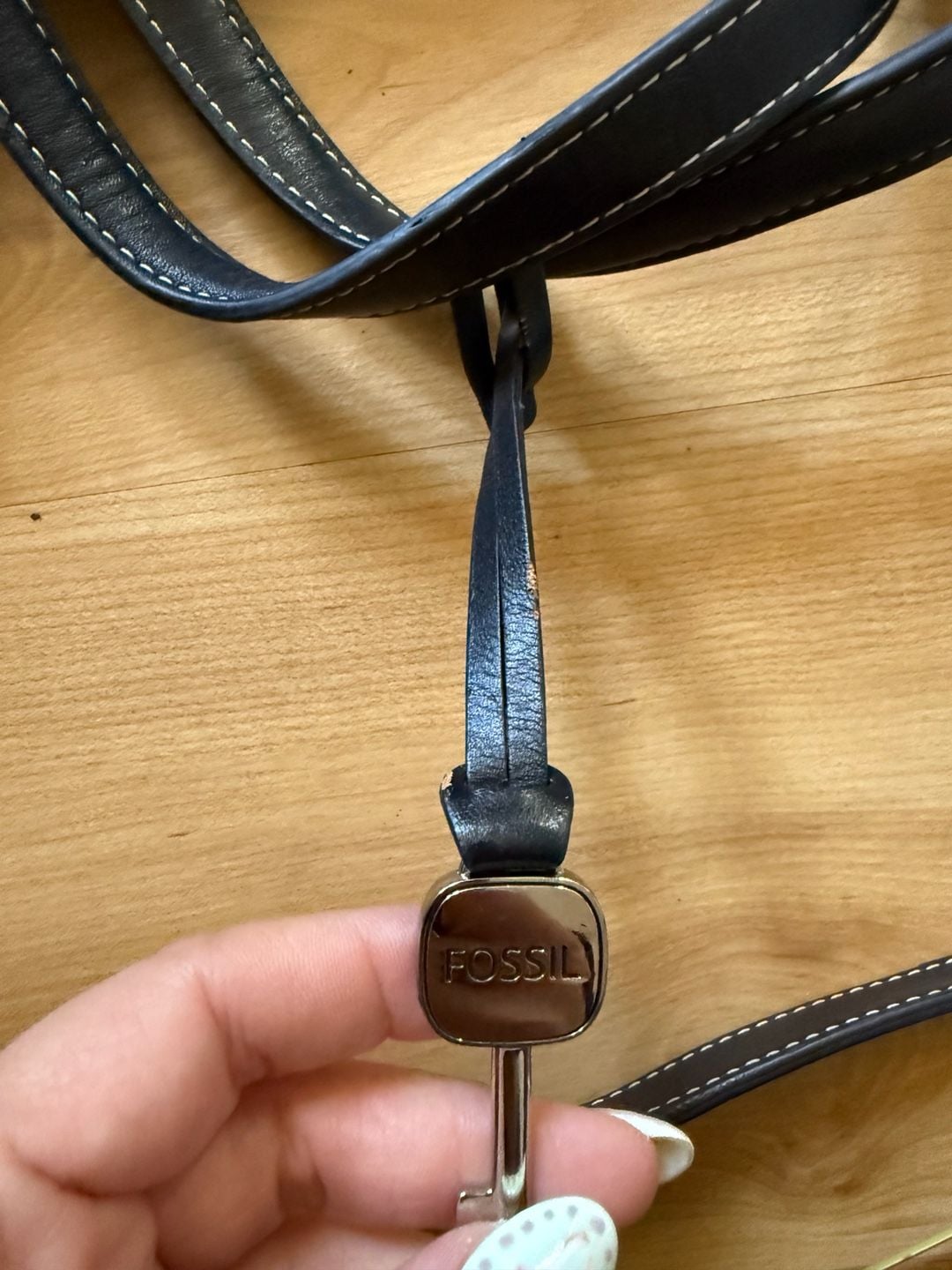Fossil Jacquard Signature Black Handbag Crossbody Bag 15