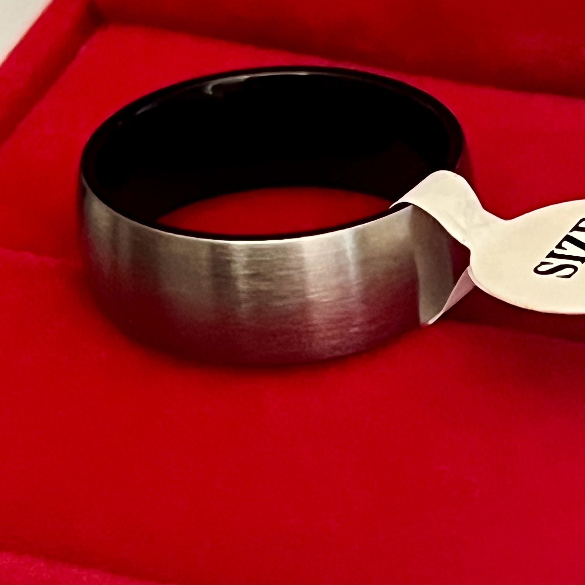 Tungsten Brushed Titanium Steel Silver 8mm Ring Size 9 Band 3