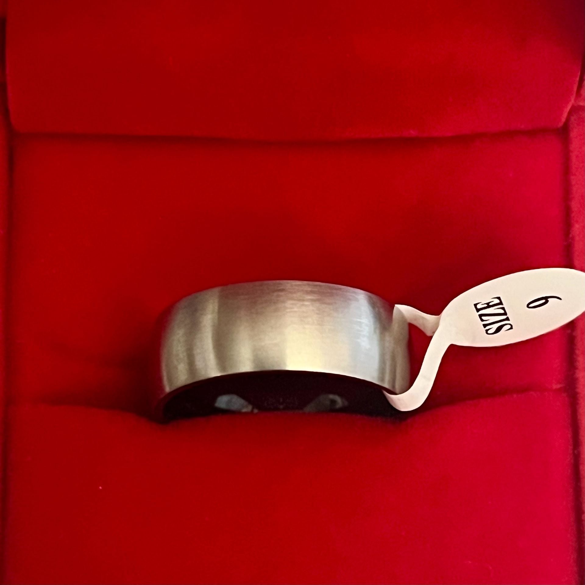 Tungsten Brushed Titanium Steel Silver 8mm Ring Size 9 Band 5