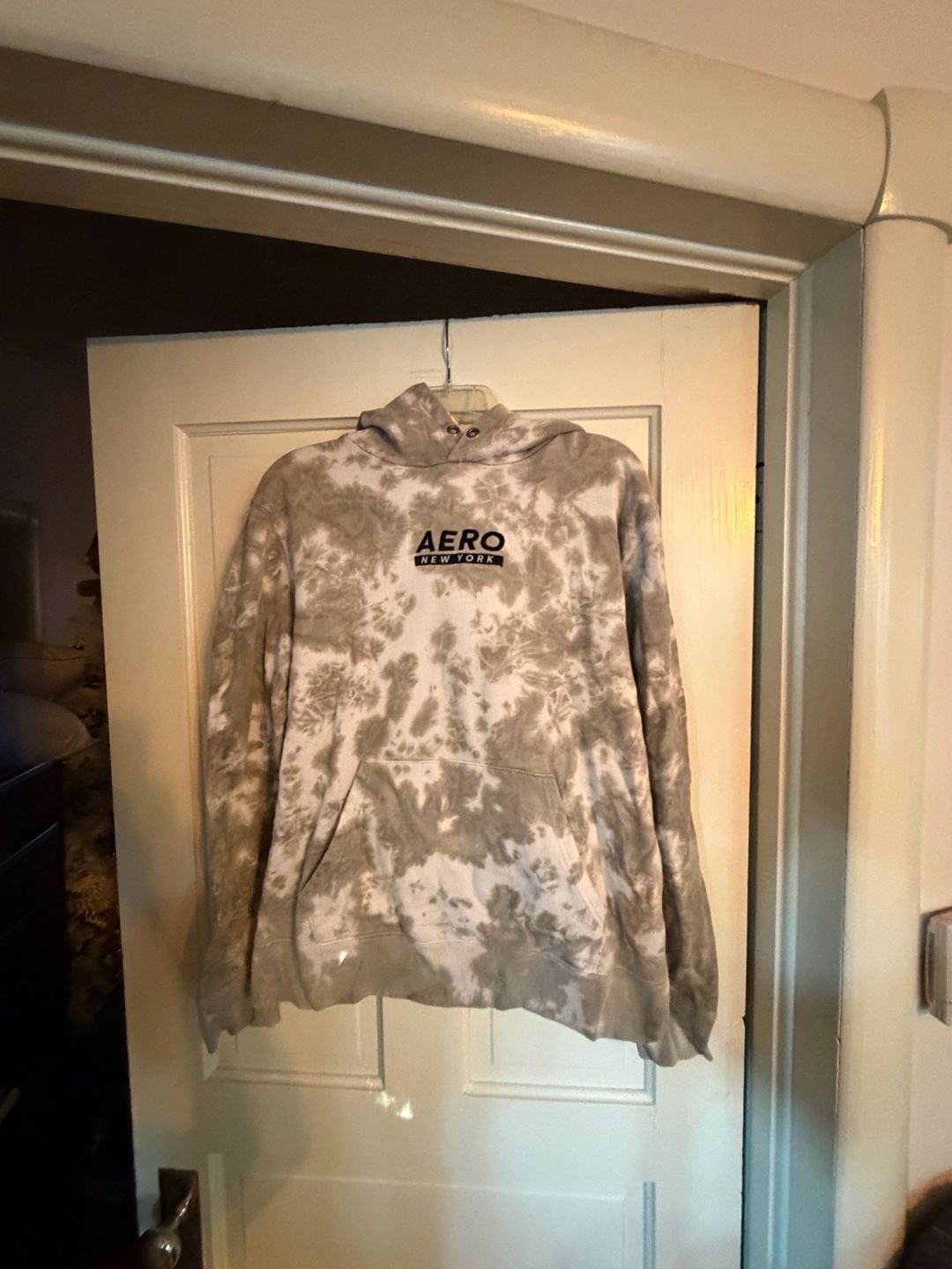 Aeropostale Hoodie Size M Grey White Tie Dye 2