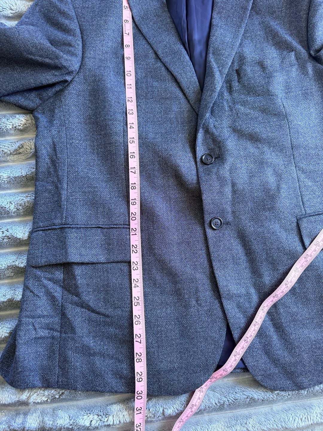 Jos. A. Bank Men’s Wool Two Button Sports Blazer Size 44 Grey Blue Preppy 8