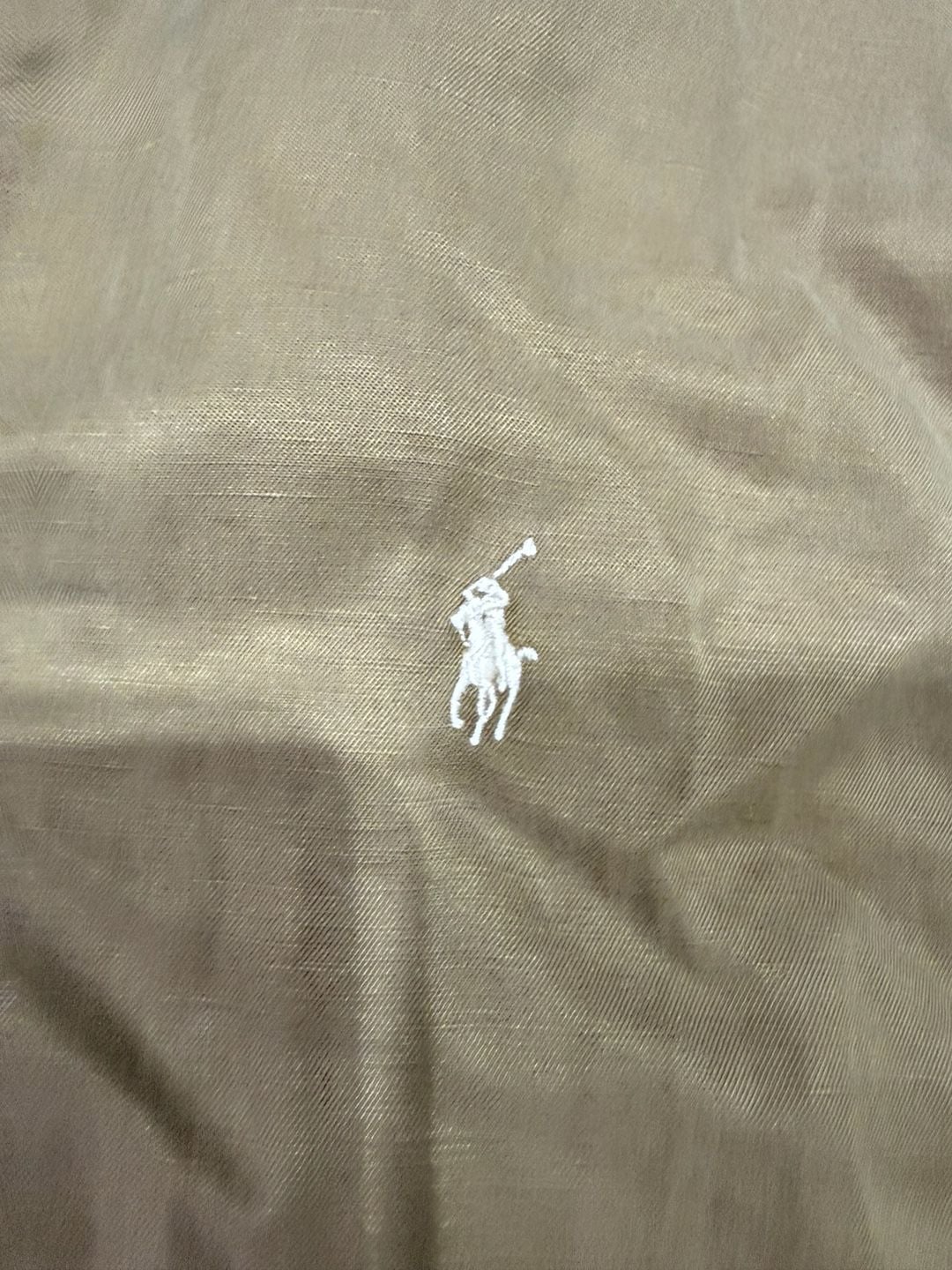 Ralph Lauren Blake Long Sleeve Silk Linen Shirt Size X-Large Tan 6