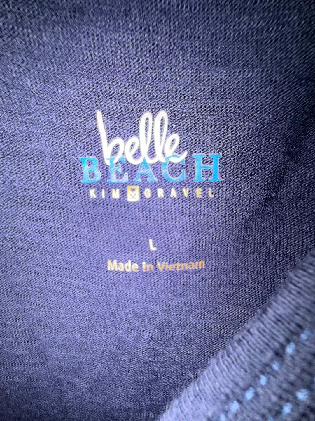 Belle Beach Kim Gravel Tank Top Size L Navy Blue Cotton Modal 3