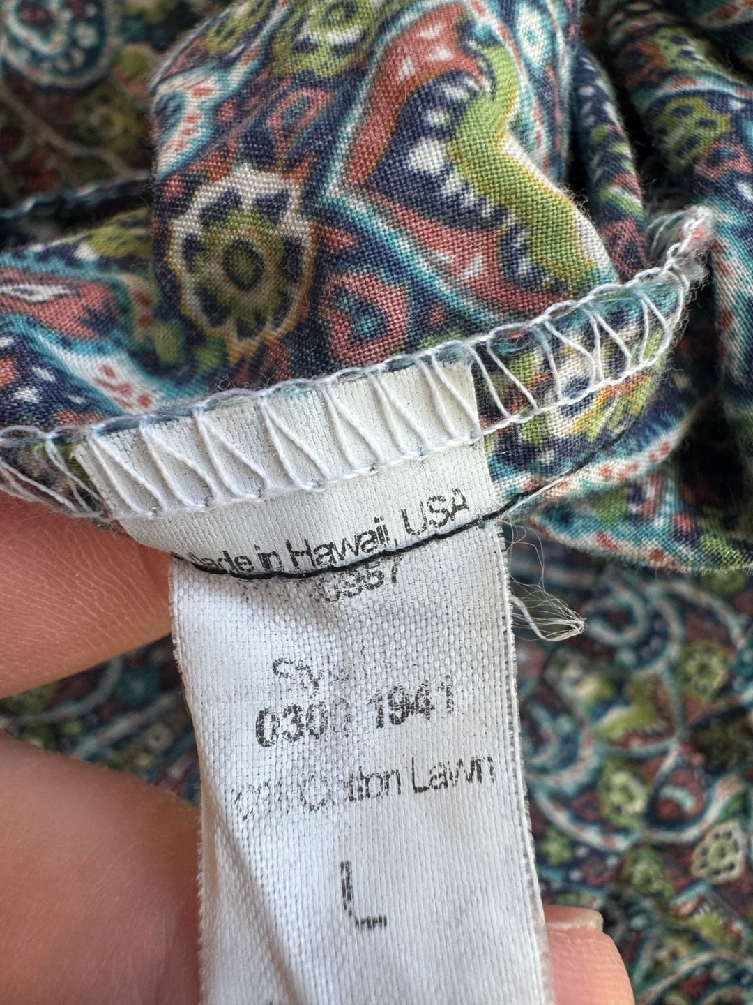Tori Richard Paisley Hawaiian Aloha Shirt Cotton Lawn Resort Size L 7