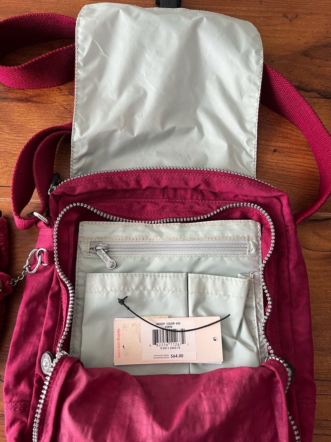Kipling Lancelot Crossbody Bag Burgundy 6
