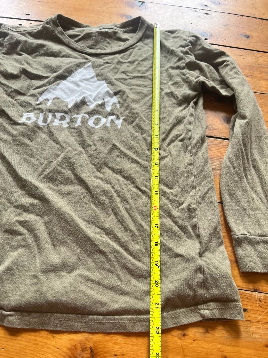 Burton Elite Long Sleeve T-Shirt Youth Size M Olive Green Mountain Logo 6