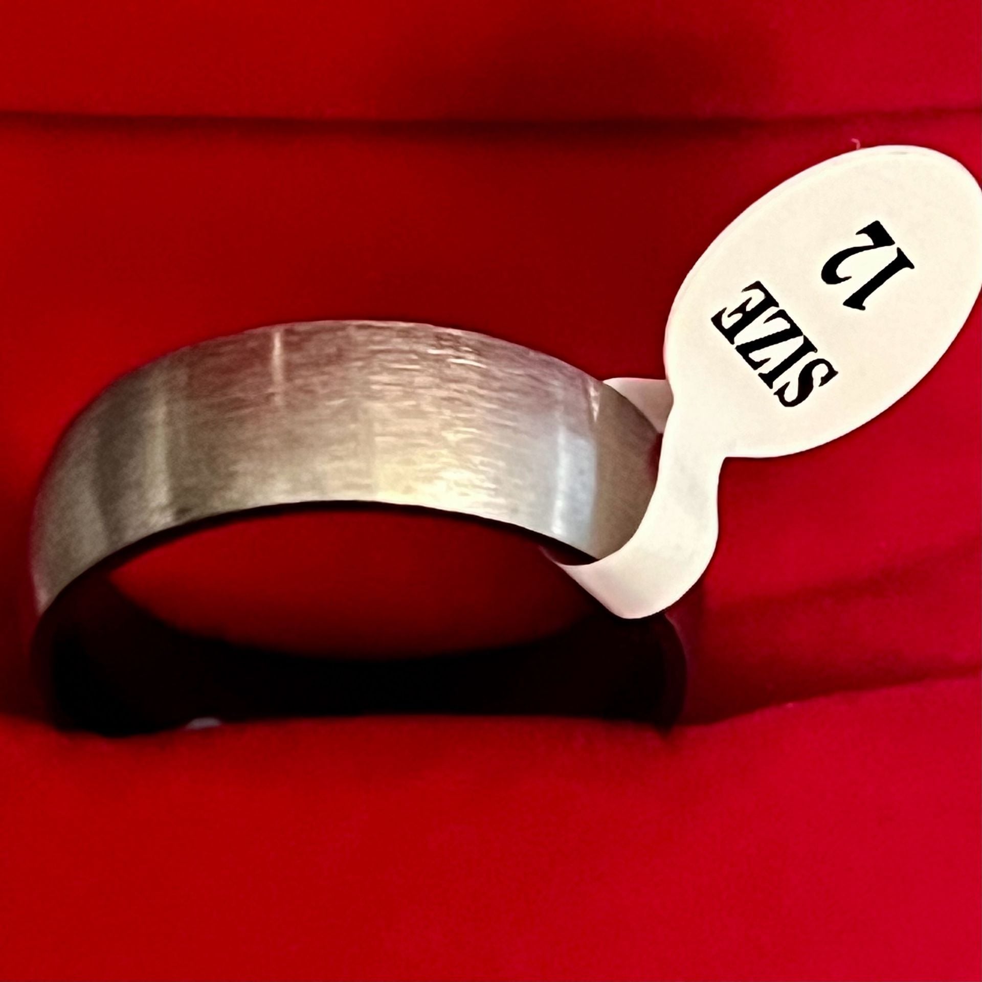 Tungsten Brushed Titanium Steel Silver 8mm Ring Size 12 Band 2