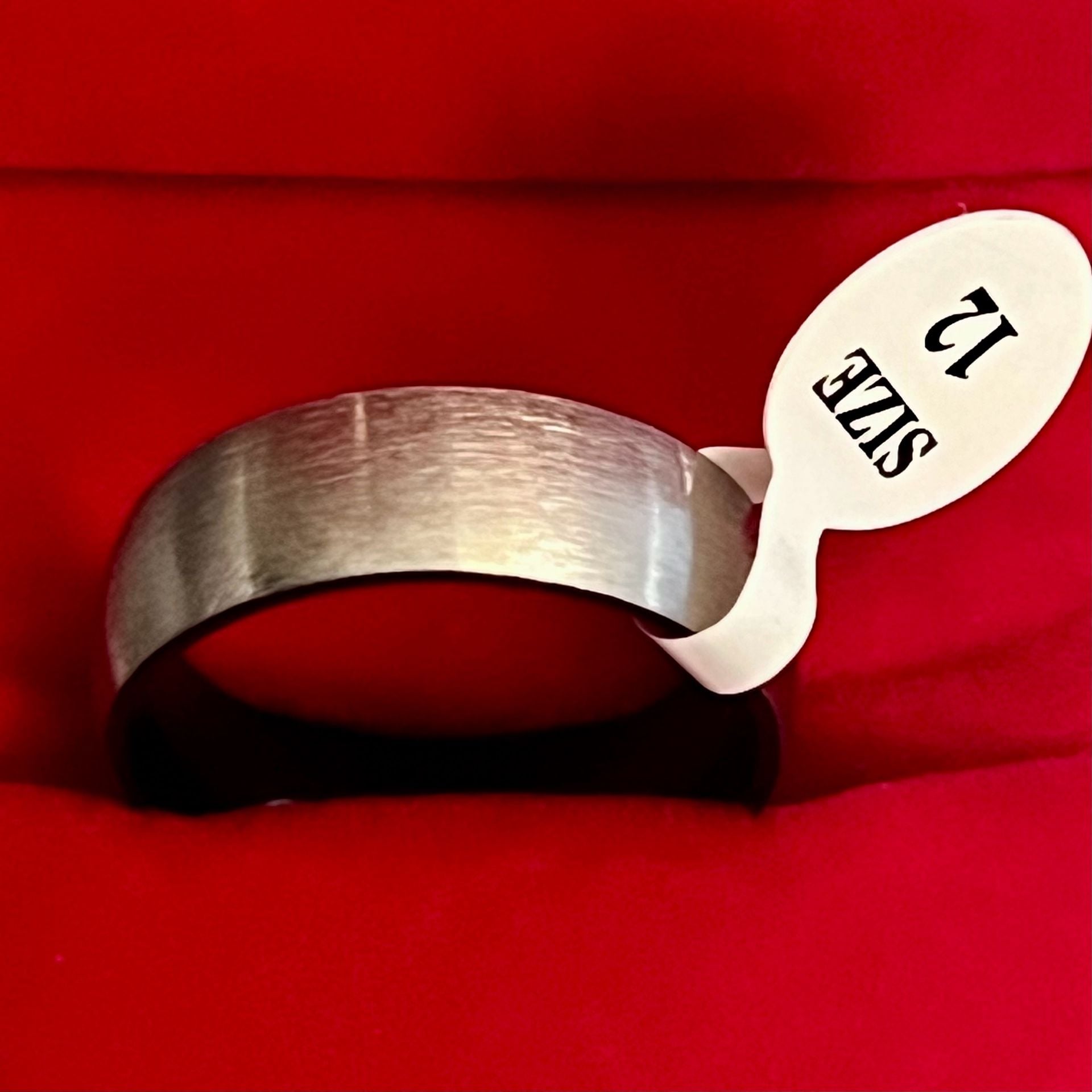 Tungsten Brushed Titanium Steel Silver 8mm Ring Size 12 Band 3