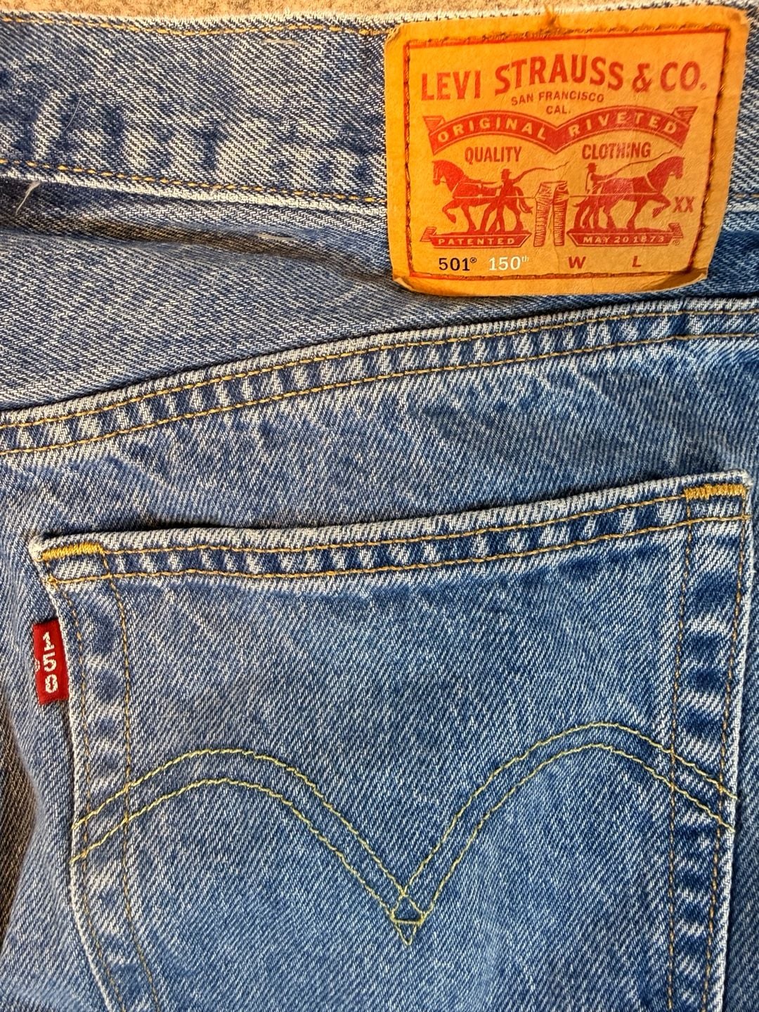 Levi's 501 150th Anniversary Edition Jeans 29x30 Straight Leg Heart Patch 6
