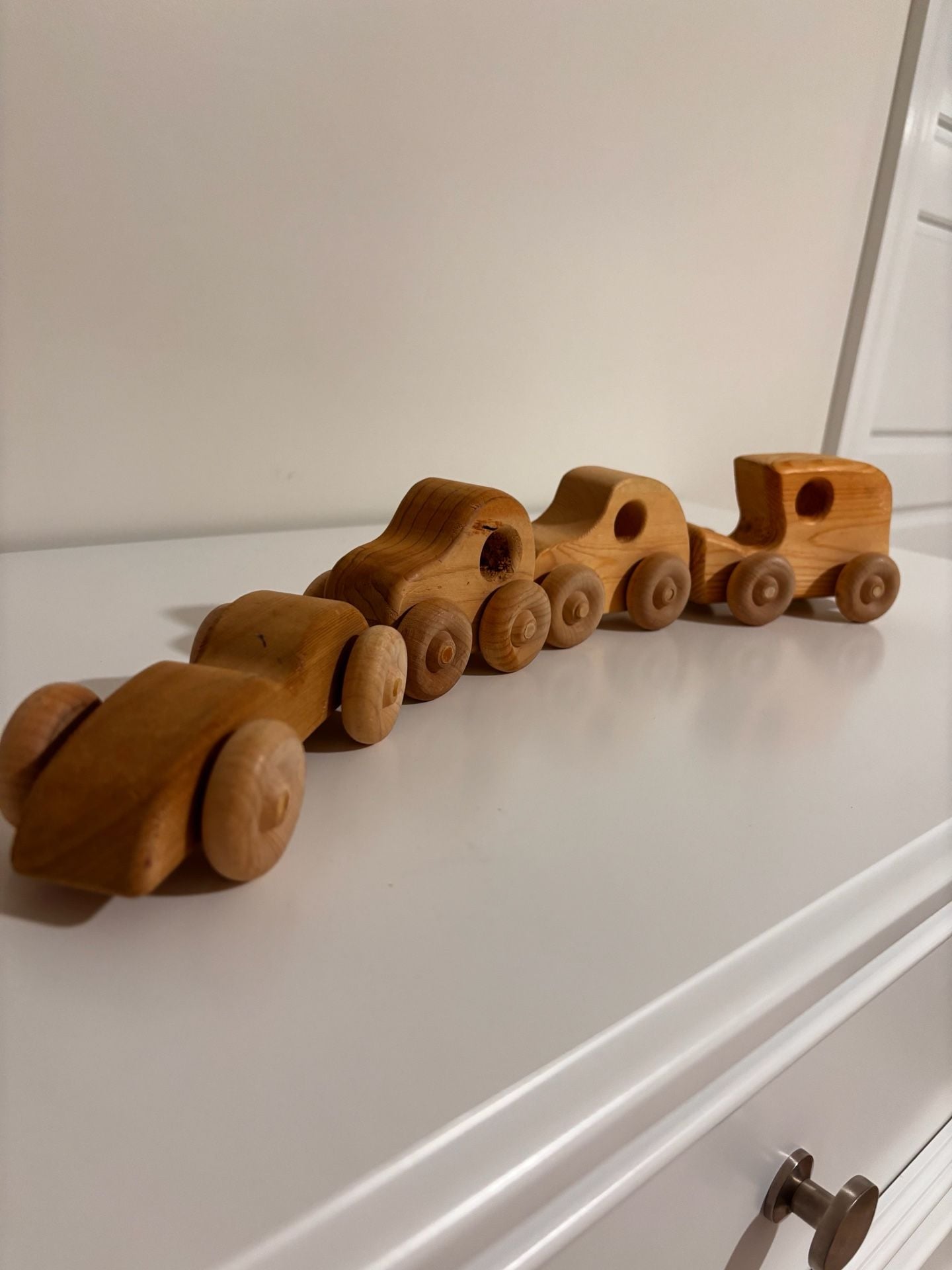 Handmade Wooden Toy Cars Set Vintage Vehicle Collection 2