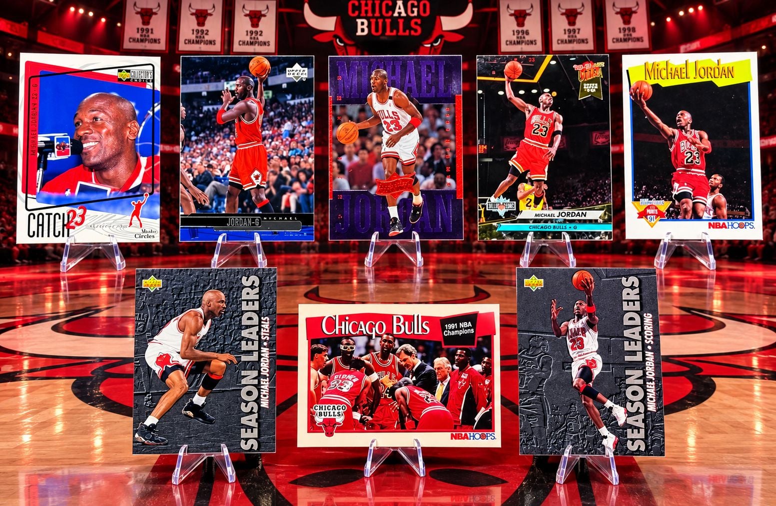 MICHAEL JORDAN Basketball 8 Card Lot Chicago Bulls INVESTMENT Vintage THE GOAT 1