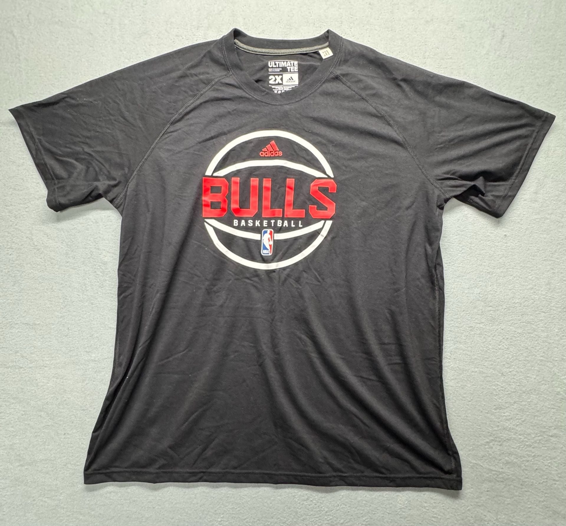 Adidas Chicago Bulls Ultimate Tee Size 2X Black Basketball T-Shirt 2