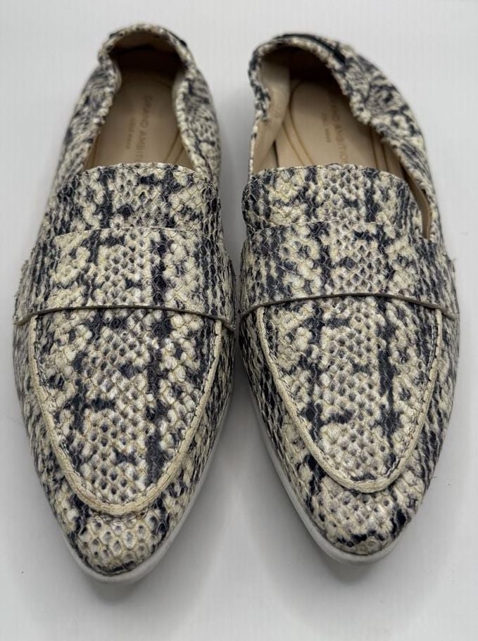 Cole Haan Grand Ambition Loafer Size 6B Snakeskin Embossed Leather 2
