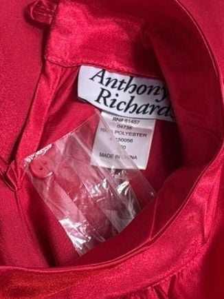 Anthony Richards Satin Blouse Red Mock Neck 3