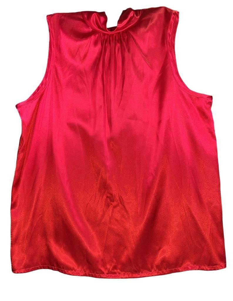 Anthony Richards Satin Blouse Red Mock Neck 2