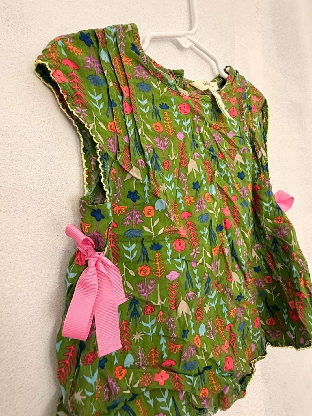 Matilda Jane Floral Top Size 2 Green Pink Bows 7