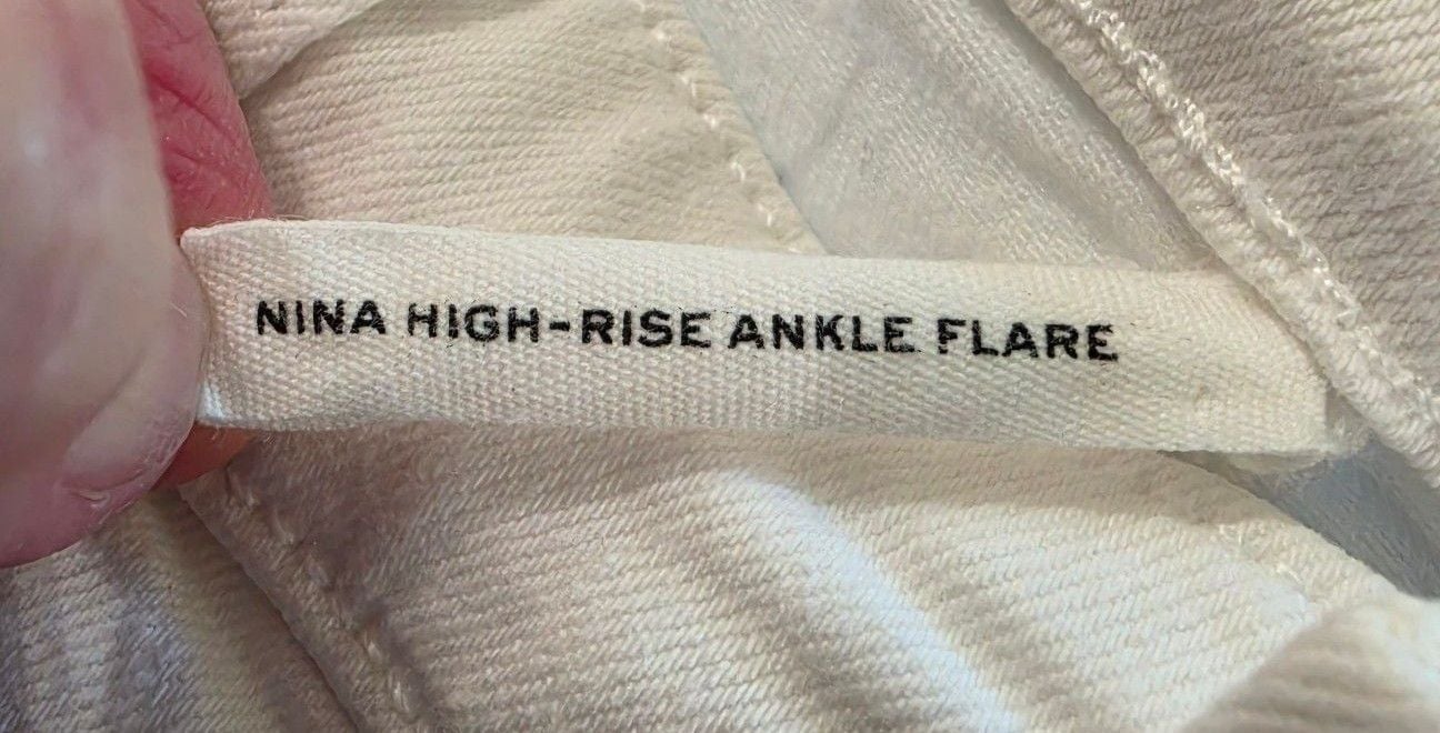 Rag & Bone Distressed Crop Flare Jeans White Sz 29 5