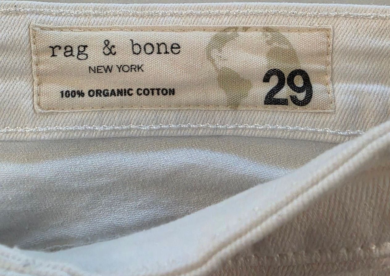 Rag & Bone Distressed Crop Flare Jeans White Sz 29 4