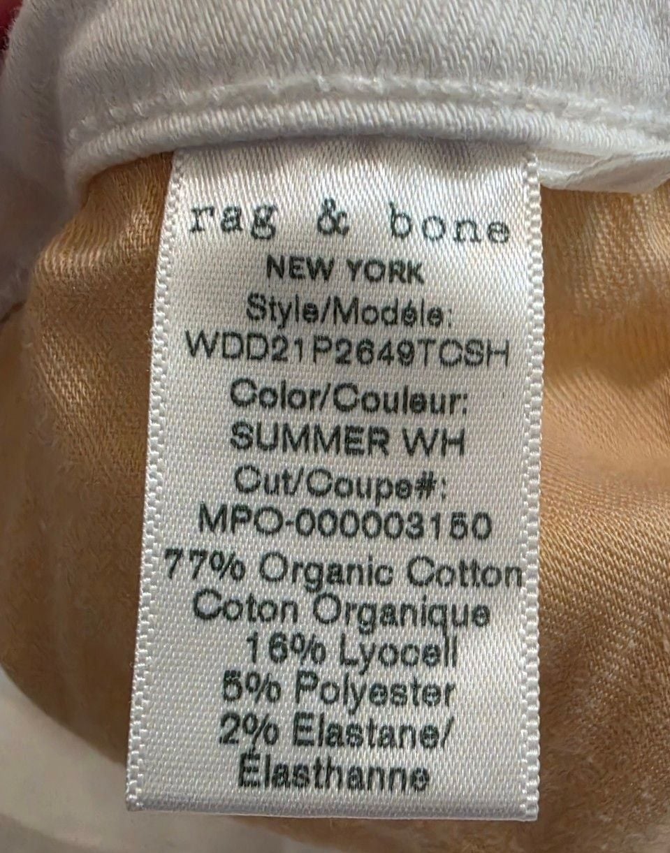 Rag & Bone Distressed Crop Flare Jeans White Sz 29 7