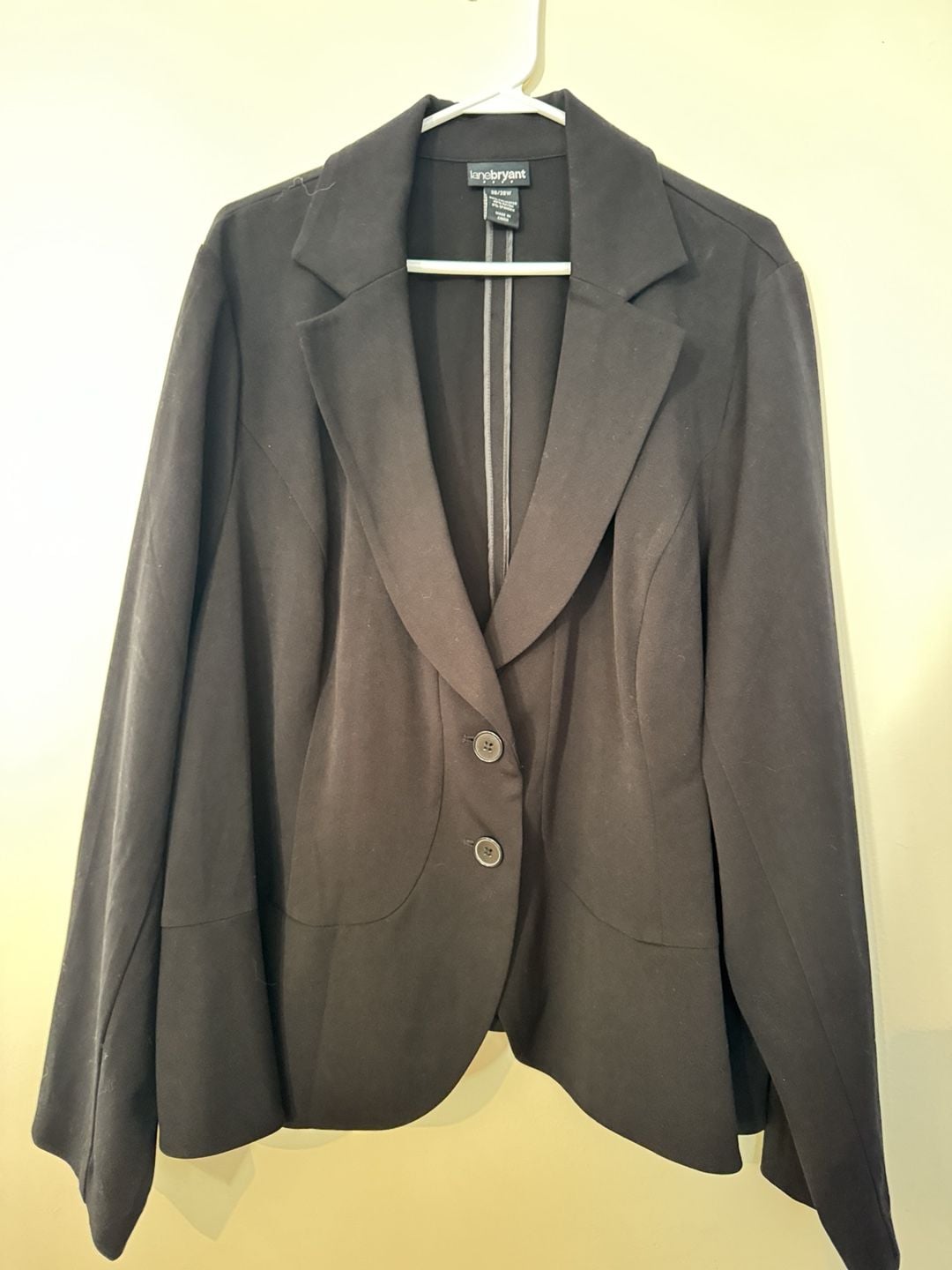 Lane Bryant Blazer Size 26/28W Black Ponte Peplum Jacket 3