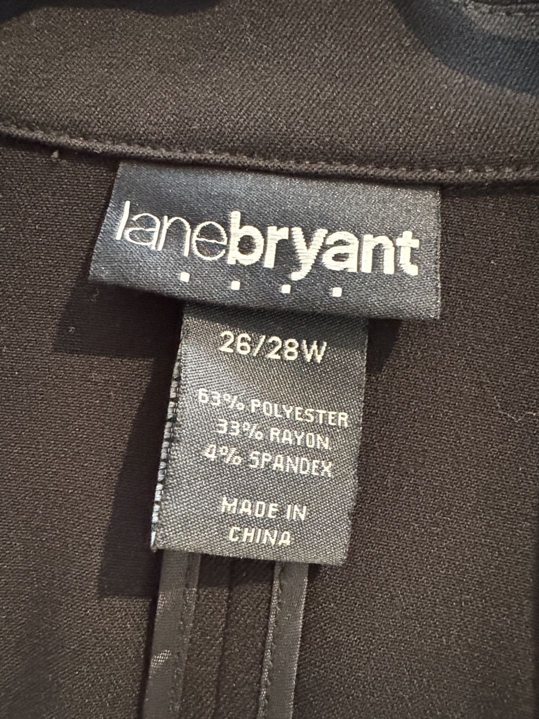 Lane Bryant Blazer Size 26/28W Black Ponte Peplum Jacket 5
