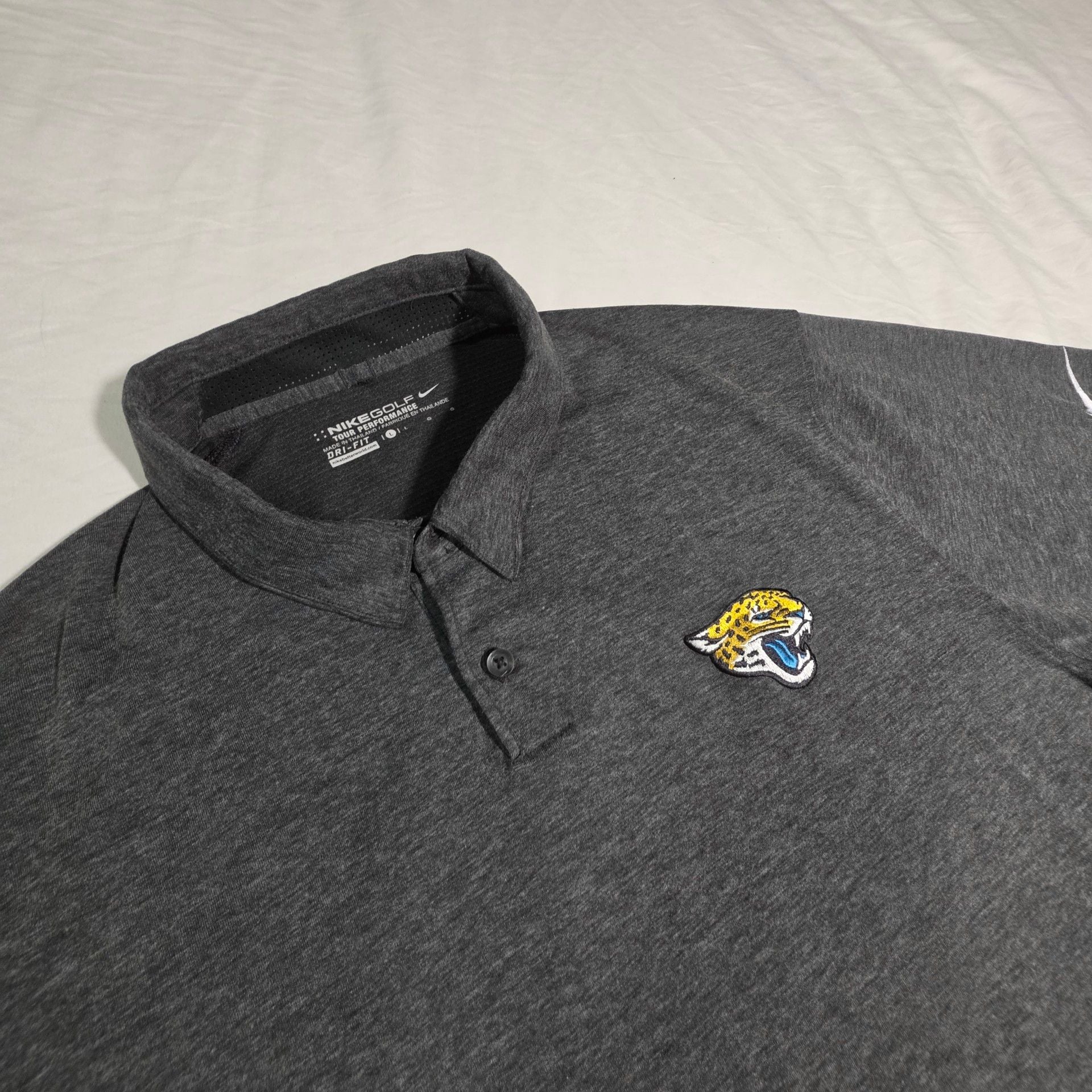Nike Golf Jacksonville Jaguars Tour Performance Polo Size L Gray 2