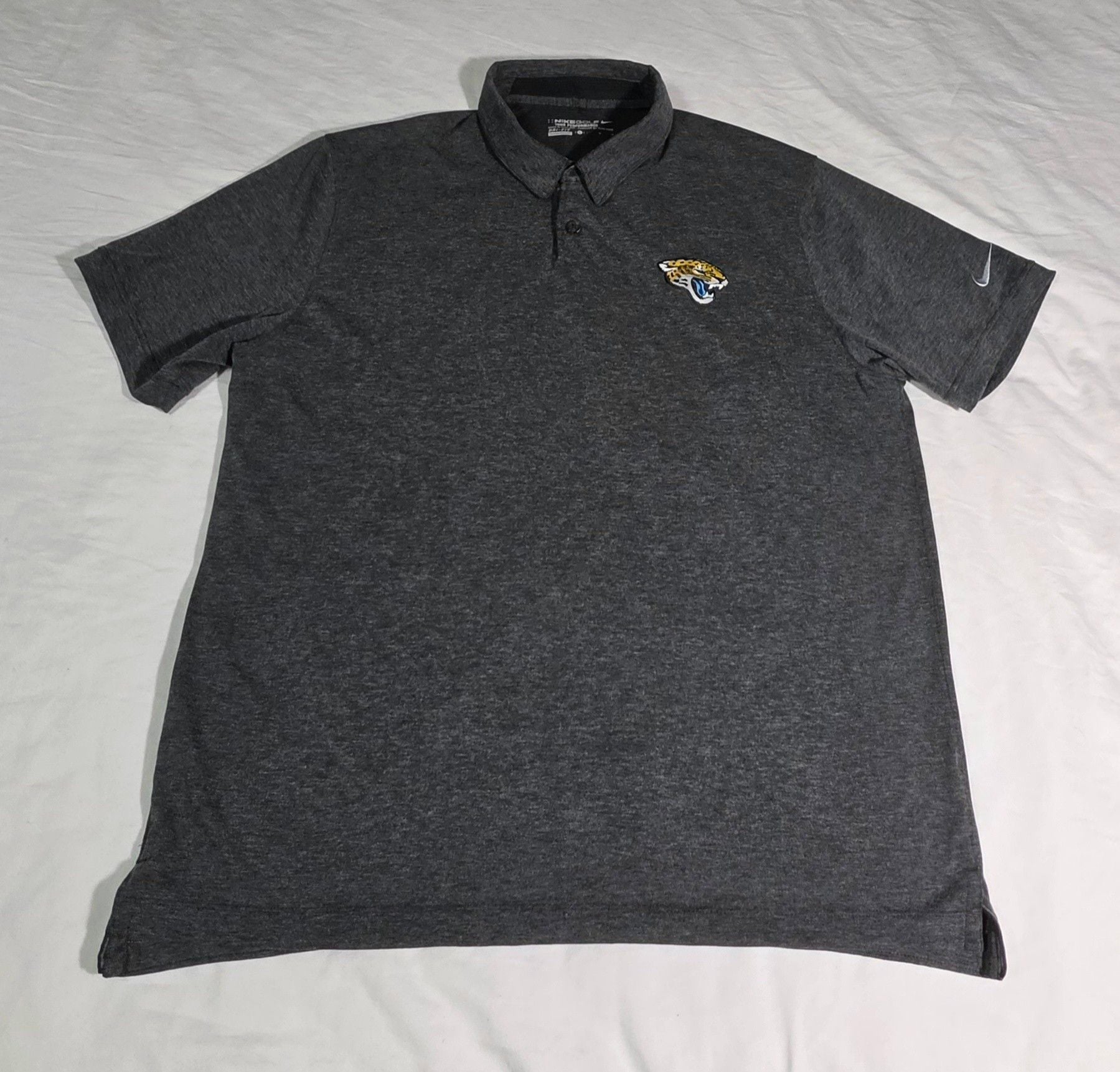Nike Golf Jacksonville Jaguars Tour Performance Polo Size L Gray 3
