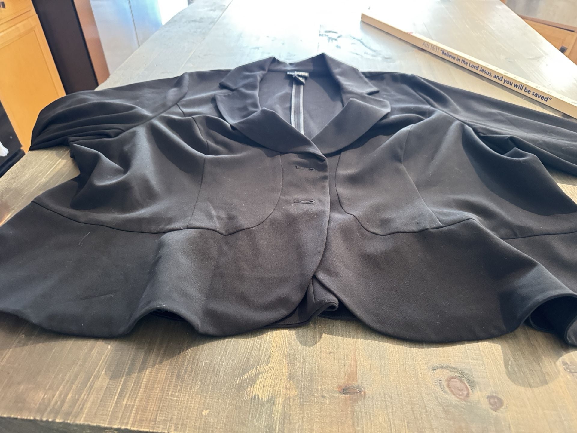 Lane Bryant Blazer Size 26/28W Black Ponte Peplum Jacket 8