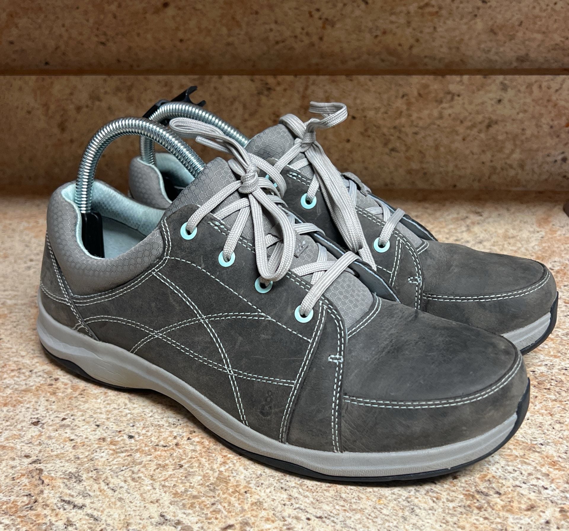 Ahnu Hiking Shoes Gray Leather 2