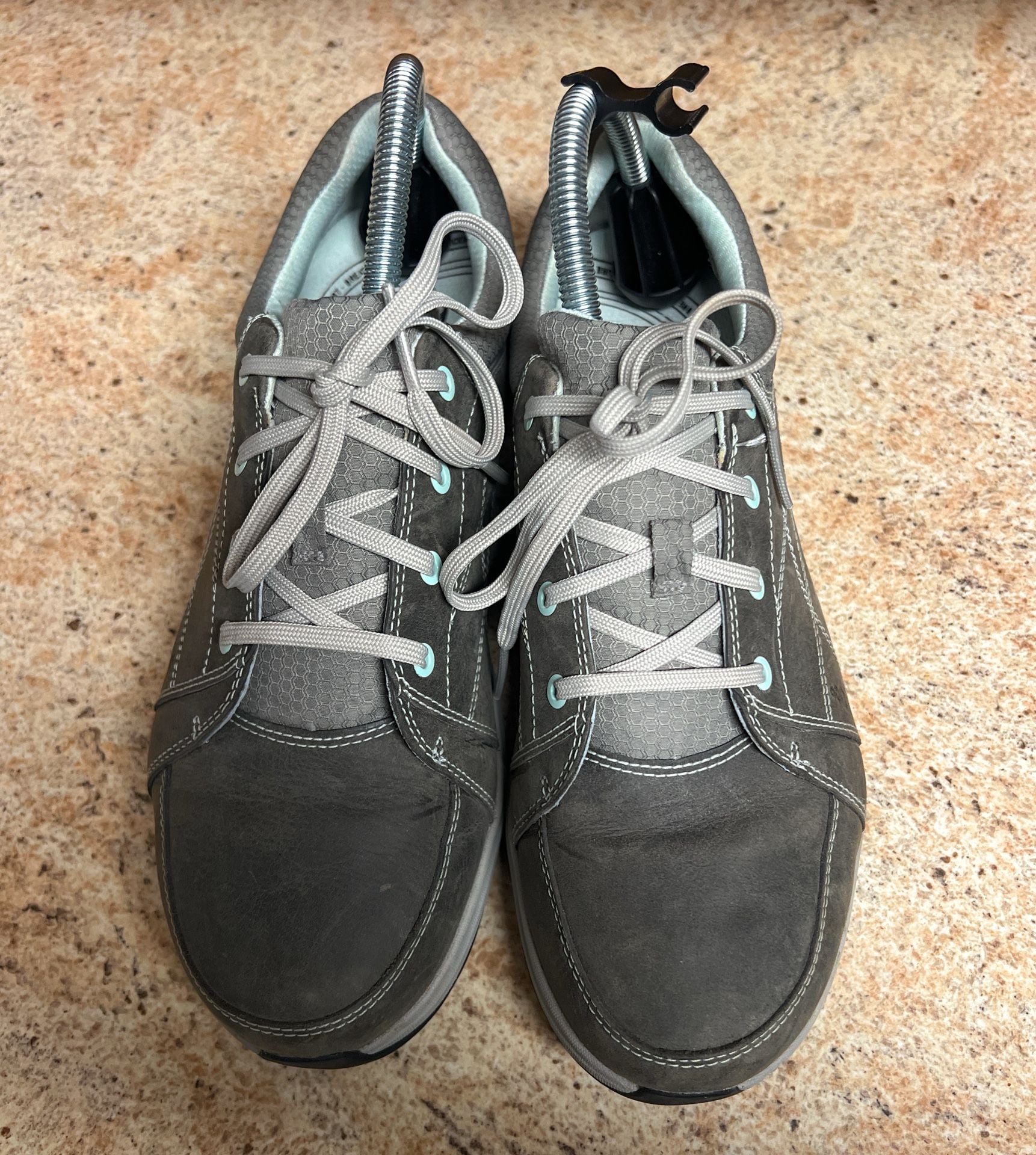 Ahnu Hiking Shoes Gray Leather 3