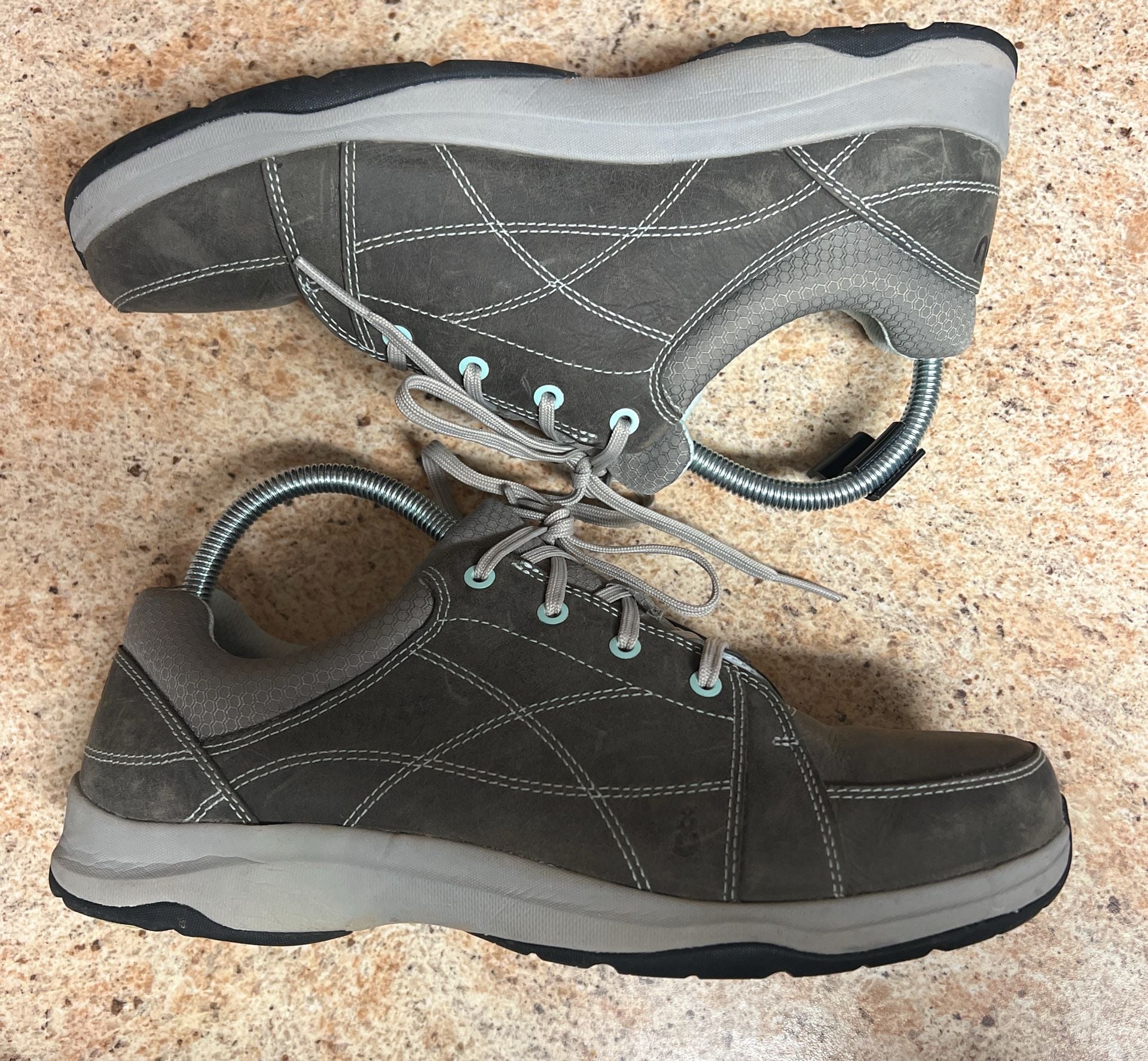 Ahnu Hiking Shoes Gray Leather 4