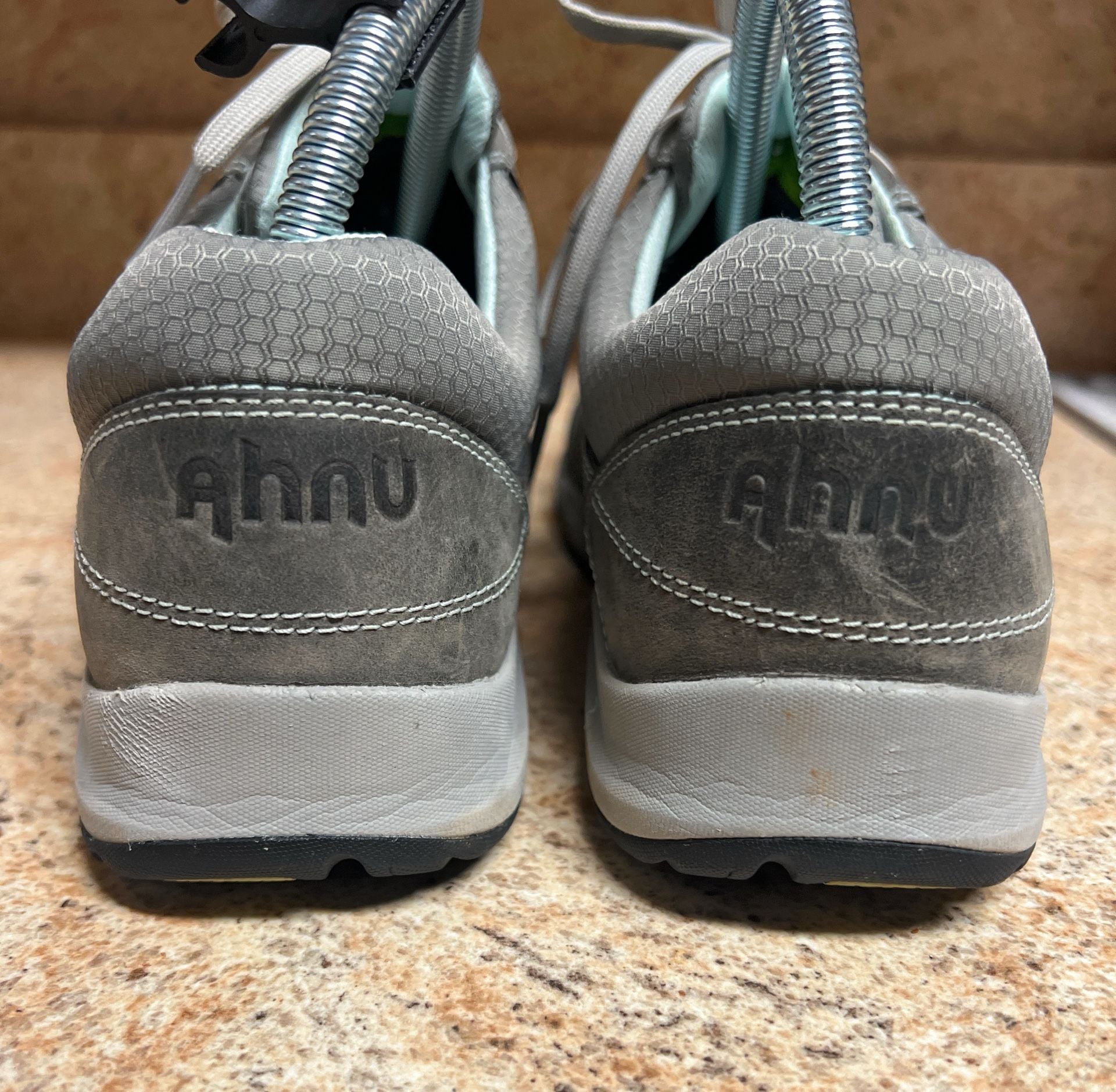 Ahnu Hiking Shoes Gray Leather 6