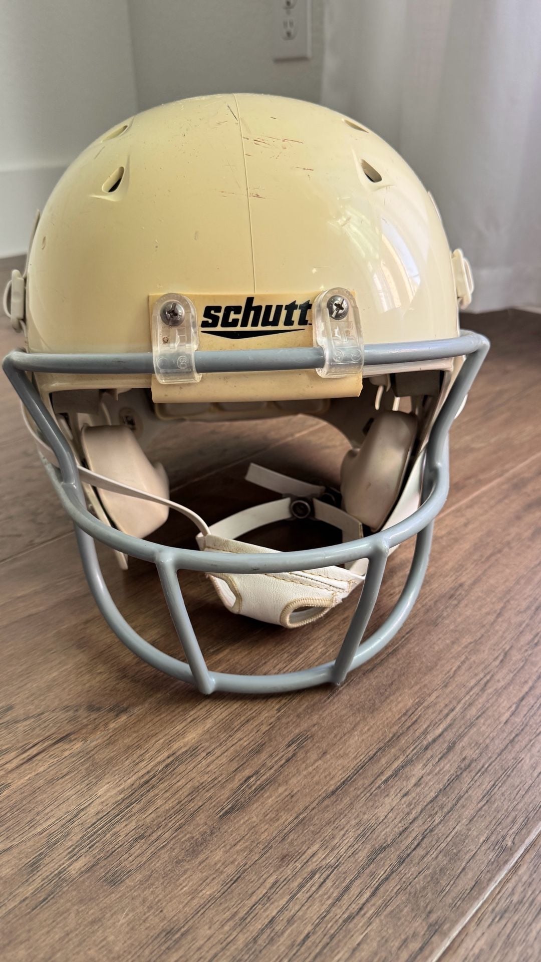 Schutt Vintage Football Helmet Off White Blue M Logo Size l 3