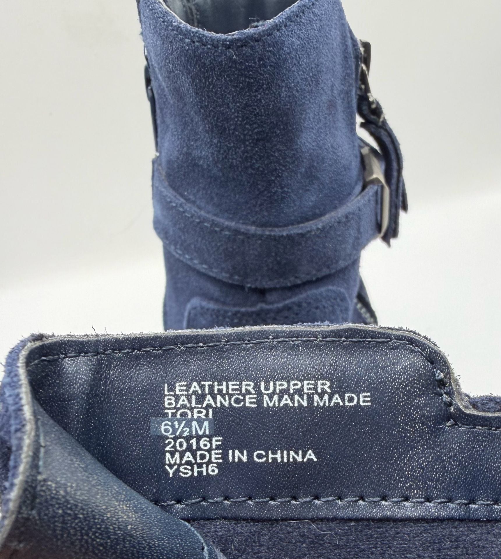Earth Origins Blue Suede Ankle Boots Booties Tassel Buckle 8