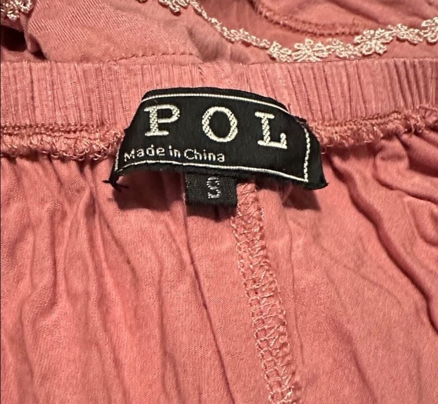 New POL Embroidered Shorts Size S Mauve Floral Lace Trim 6