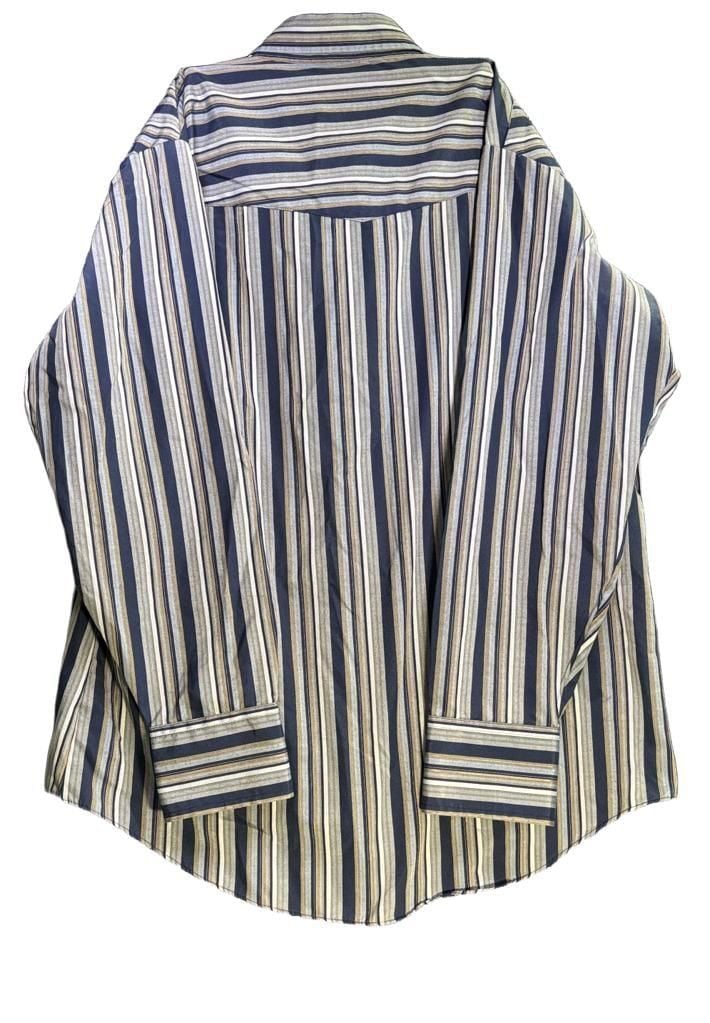 Ely Cattleman Western Shirt Size L Striped Snap Pearl 7
