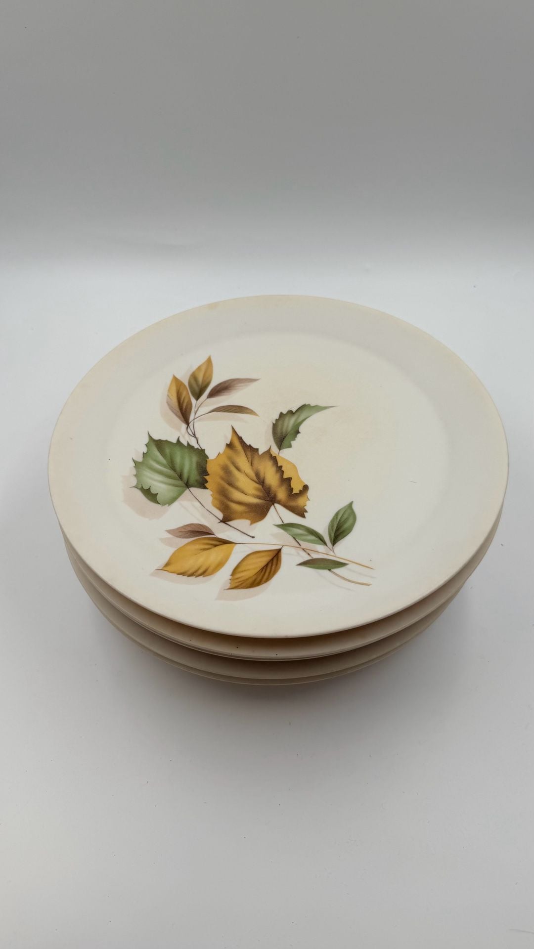 Set of 4 Vintage Harmony House Autumn Haze Melmac Melamine Dinner Plates Fall Leaves 1